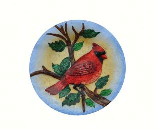 Songbird Essentials Majestic Cardinal Glass Bird Bath Bowl