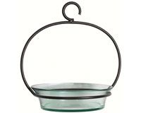 Mosaic Birds Cuban Bowl Hanging Bird Bath/Feeder (Color: Clear)