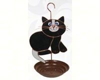 Gift Essentials Stained Glass Decorative Bird Feeder (Style: Stained Glass Black Cat)