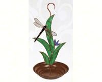 Gift Essentials Stained Glass Decorative Bird Feeder (Style: Stained Glass Dragonfly with Leaves)