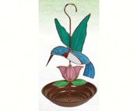 Gift Essentials Stained Glass Decorative Bird Feeder (Style: Stained Glass Hummingbird with Pink Flower)