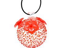 Gift Essentials Glass Ball Hummingbird Feeder (Glass Color: Red Textured)