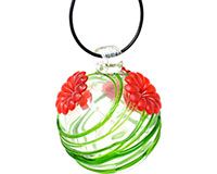 Gift Essentials Glass Ball Hummingbird Feeder (Glass Color: Green Swirl)