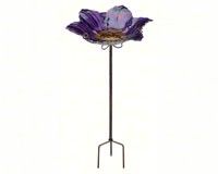 Regal Art and Gift Decorative Glass Bird Bath/Bird Feeder with Stake (Glass Color: Purple)